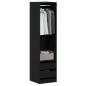 Preview: Kleiderschrank in Schwarz, Eiche, 50x50x200 cm aus Holzwerkstoff