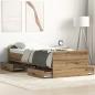 Preview: ARDEBO.de - Bettgestell ohne Matratze Artisan Eiche 75x190 cm Holzwerkstoff