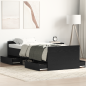 Preview: Bettgestell ohne Matratze Schwarz Eiche 75x190 cm Holzwerkstoff