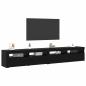 Preview: TV Schränke 2 Stück mit LED Lichtern Schwarze Eiche Holzwerkstoff, TV Schrank mit LED Schwarze Eiche 120x35x40 cm Holzwerkstoff
