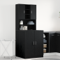 Preview: Waschmaschinenschränke 2 Stk. Schwarze Eiche 70.5x71.5x181.5 cm Holzwerkstoff, Waschmaschinenschrank - Schwarze Eiche - 70.5x71.5x91.5 cm - Aus Holzwerkstoff