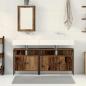 Preview: Waschbeckenunterschrank mit integriertem Becken aus altem Holz und Holzwerkstoff