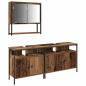 Preview: Badschrank mit integriertem Becken aus altem Holz - Hergestellt aus Holz