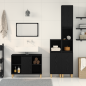 Preview: 3-teiliges Badezimmermöbel Set schwarze Eiche Holzwerkstoff, Badschrank schwarze Eiche 30x30x190 cm Holzwerkstoff, Badschrank schwarze Eiche 30x30x100 cm Holzwerkstoff