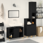 Preview: 3-teiliges Badezimmermöbel Set schwarze Eiche Holzwerkstoff, Badschrank schwarze Eiche 30x30x190 cm Holzwerkstoff, Badschrank schwarze Eiche 30x30x100 cm Holzwerkstoff