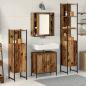 Preview: ARDEBO.de - 4-teiliges Badezimmermöbel Set Rustikales Holz Holzwerkstoff