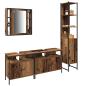 Preview: Badezimmer Waschbeckenunterschrank mit integriertem Becken Altholz