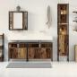 Preview: Badezimmer Waschbeckenunterschrank mit integriertem Becken Altholz