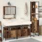 Preview: ARDEBO.de - Badezimmer-Waschtischschrank mit integriertem Waschbecken - Alte Holzoptik