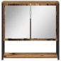 Preview: Badezimmer-Waschtischschrank mit integriertem Waschbecken - Alte Holzoptik