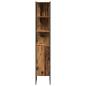 Preview: Badezimmer-Waschtischschrank mit integriertem Waschbecken - Alte Holzoptik