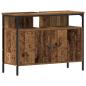 Preview: Badezimmer-Waschtischschrank mit integriertem Waschbecken - Alte Holzoptik