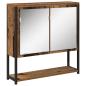 Preview: Badezimmer-Waschtischschrank mit integriertem Waschbecken - Alte Holzoptik