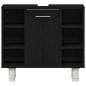 Preview: 3-teiliges Badezimmermöbel Set Schwarz-Eiche Holzwerkstoff