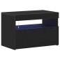 Preview: Nachttisch mit LED-Leuchten Schwarz Eiche 60x35x40 cm Holzwerkstoff