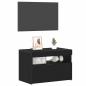 Preview: Nachttisch mit LED-Leuchten Schwarz Eiche 60x35x40 cm Holzwerkstoff