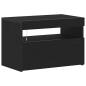 Preview: Nachttisch mit LED-Leuchten Schwarz Eiche 60x35x40 cm Holzwerkstoff