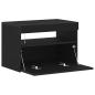 Preview: Nachttisch mit LED-Leuchten Schwarz Eiche 60x35x40 cm Holzwerkstoff