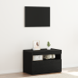 Preview: Nachttisch Schwarz Eichen-Optik 60 x 35 x 40 cm Holzwerkstoff