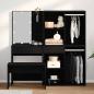 Preview: ARDEBO.de - Schminktischset mit LED in Schwarz Eiche aus Holzwerkstoff, LED Schminktisch in Schwarz Eiche, 60x40x140 cm, aus Holzwerkstoff, Kosmetikschrank in Schwarz Eiche, 80x40x75 cm, aus Holzwerkstoff, Kosmetikschrank in Schwarz Eiche - 80x40x65 cm, a