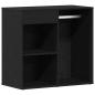 Preview: Schminktischset mit LED in Schwarz Eiche aus Holzwerkstoff, LED Schminktisch in Schwarz Eiche, 60x40x140 cm, aus Holzwerkstoff, Kosmetikschrank in Schwarz Eiche, 80x40x75 cm, aus Holzwerkstoff, Kosmetikschrank in Schwarz Eiche - 80x40x65 cm, aus Holzwerks