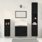 Preview: 3-teiliges Badezimmer Schrank Set Schwarze Eiche Holzwerkstoff