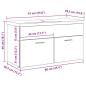 Preview: Badezimmer Waschbecken Schrank mit eingebautem Waschbecken Schwarz Eiche Holzwerkstoff