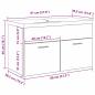 Preview: Waschbeckenunterschrank mit eingebautem Waschbecken Schwarz Eiche Holzwerkstoff