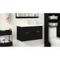 Preview: Waschbeckenunterschrank mit eingebautem Waschbecken Schwarz Eiche Holzwerkstoff
