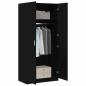 Preview: Kleiderschrank Schwarz Eiche 80x51x180 cm Werkstoff