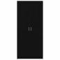 Preview: Kleiderschrank Schwarz Eiche 80x51x180 cm Werkstoff