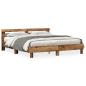 Preview: Bettgestell Rustikales Altholz Massivholz Altholz 200 x 200 cm