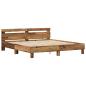 Preview: Bettgestell Rustikales Altholz Massivholz Altholz 200 x 200 cm
