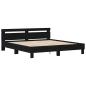 Preview: Eichen Bettgestell Schwarz Eiche Massivholz Eiche 180 x 200 cm