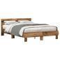 Preview: Holz Bettgestell Reclaimed Wood 140 x 190 cm Verstellbar