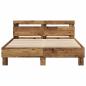 Preview: Holz Bettgestell Reclaimed Wood 140 x 190 cm Verstellbar