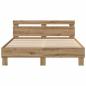 Preview: Eichenbettgestell Handwerkliche Eiche Massivholz Eiche 140 x 190 cm