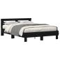 Preview: Schwarzes Bettgestell Schwarze Eiche Holz 140 x 190 cm Langlebig