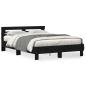 Preview: Schwarzes Bettgestell Schwarze Eiche Holz 140 x 190 cm Langlebig
