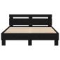 Preview: Schwarzes Bettgestell Schwarze Eiche Holz 140 x 190 cm Langlebig