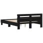 Preview: Schwarzes Bettgestell Schwarze Eiche Holz 140 x 190 cm Langlebig