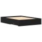 Preview: Bettgestell mit Schubladen Schwarze Eiche Engineered Wood