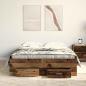Preview: Bettrahmen mit Schubladen Altholz 120 x 200 cm Holzwerkstoff