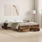Preview: Bettrahmen mit Schubladen Altholz 120 x 200 cm Holzwerkstoff