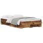 Preview: Bettrahmen mit Schubladen Altholz 120 x 200 cm Holzwerkstoff