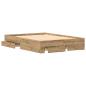 Preview: ARDEBO.de - Bettgestell mit Schubladen Eiche Holzwerkstoff 140 x 190 cm