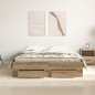 Preview: Bettgestell mit Schubladen Eiche Holzwerkstoff 140 x 190 cm