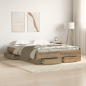 Preview: Bettgestell mit Schubladen Eiche Holzwerkstoff 140 x 190 cm