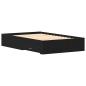 Preview: Bett mit Schubladen Schwarz Eiche 120x190 cm Holzwerkstoff