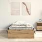 Preview: Bettgestell Artisan Eiche 100x200 cm Holzwerkstoff